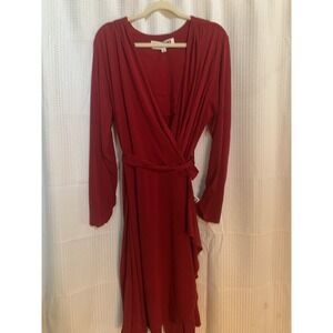 Vicky Tiel‎ Womens Wrap Dress  Red Plus Sz 2X